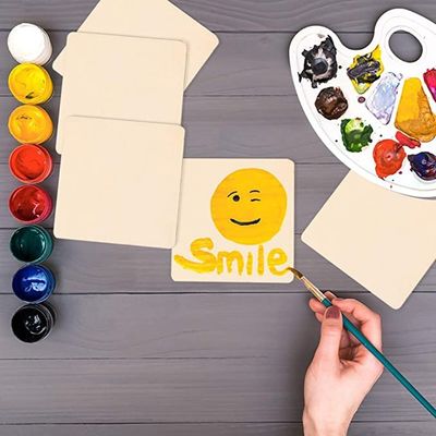 3x3 Kare Bitmemiş Ahşap El Sanatları Boş Boyama 7.5cm Kare Ahşap Dilimler