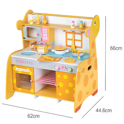 Aile 66cm Ahşap Minyatür Mutfak Seti Ahşap Oyuncak Mutfak Aksesuarları