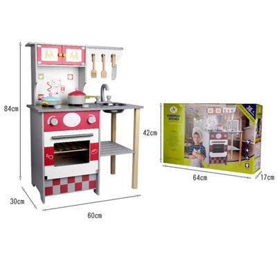Ev 84cm Ahşap Rol Oynama Setleri 60cm Yapboz Ahşap Rol Yapma Yiyecekleri