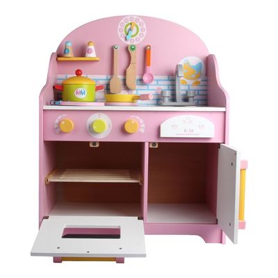 Gereçler 30cm Pembe Ahşap Oyun Mutfak Masa Üstü Oyun Evi Oyuncakları