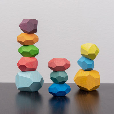 Rocks 190g Bebek Yapı Taşları Ahşap Taş Setleri Montessori