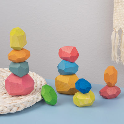 Jenga 14cm Kaya Ahşap Yapı Taşları Seti Ahşap İstifleme Blokları Dengeleme Oyuncak