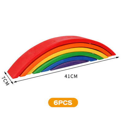 30cm Çam Ahşap Blok Oyuncaklar Gökkuşağı Yapı Taşları Kule Oyuncakları