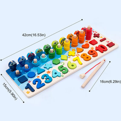Math Fishing Eğitici Ahşap Montessori Bebek Oyuncakları 15cm