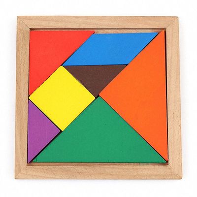 Kare 11cm Ahşap Montessori Bebek Oyuncakları 7 Parça Yapboz