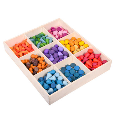 Montessori Küçük Çocuklar İçin 2.5cm Doğal Ahşap Yapı Taşları