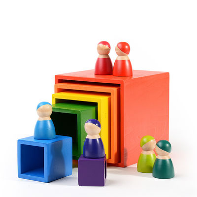 Montessori Küçük Çocuklar İçin 2.5cm Doğal Ahşap Yapı Taşları