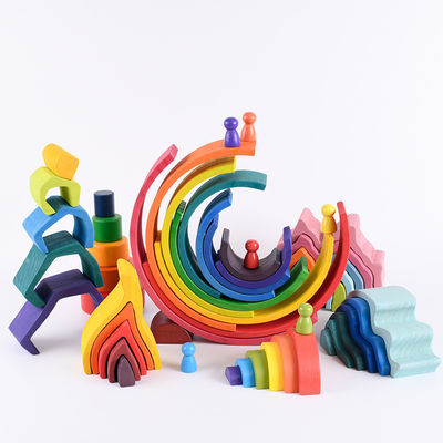 Montessori Küçük Çocuklar İçin 2.5cm Doğal Ahşap Yapı Taşları