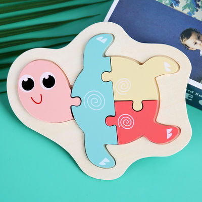 Macaron 3D Ahşap Blok Bulmaca Oyuncaklar Ahşap Hayvan Blokları