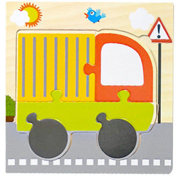 Montessori Oyunları Bebek Oyuncakları Hayvanlar trafik Çocuklar 3D Bulmacalar Ahşap Karikatür Biliş Bulmaca Oyuncak Eşleştirme