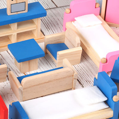 Klasik 26CM Ahşap Bebek Evi Mobilyası Diy Minyatür Dollhouse Aksesuarları