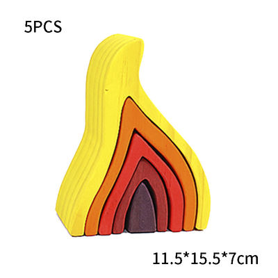 DIY Montajlı 11.5cm Ahşap Bloklar Oyuncaklar Montessori Blok Seti Yığılmış Denge