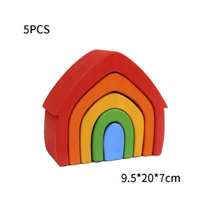 DIY Montajlı 11.5cm Ahşap Bloklar Oyuncaklar Montessori Blok Seti Yığılmış Denge
