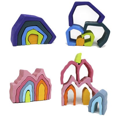 DIY Montajlı 11.5cm Ahşap Bloklar Oyuncaklar Montessori Blok Seti Yığılmış Denge