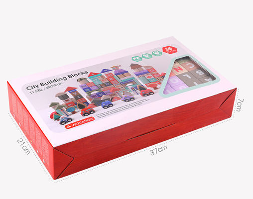 2700g Kayın Ahşap Şehir Yapı Taşları 115pcs Ahşap Tuğla Oyuncaklar