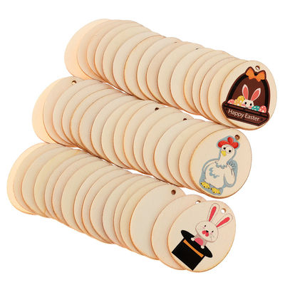 60mm Bitmemiş Ahşap El Sanatları Boş Ahşap Bloklar Asılı Cips