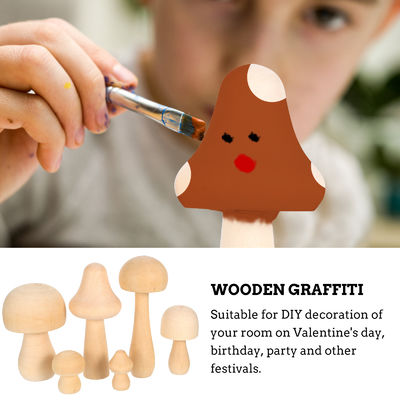 Peg 3cm Doğal Bitmemiş Ahşap Mantar Oyuncakları 2.55 Çocuk Grafiti olarak
