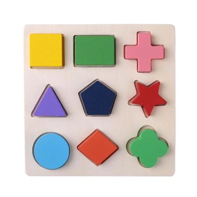 Sıralama Ahşap Montessori Bebek Oyuncakları Geometrik Ahşap Bloklar 15cm Okul Öncesi