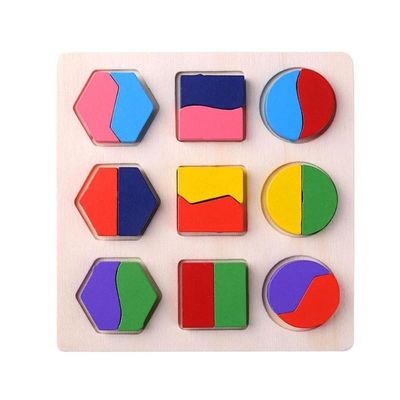 Sıralama Ahşap Montessori Bebek Oyuncakları Geometrik Ahşap Bloklar 15cm Okul Öncesi