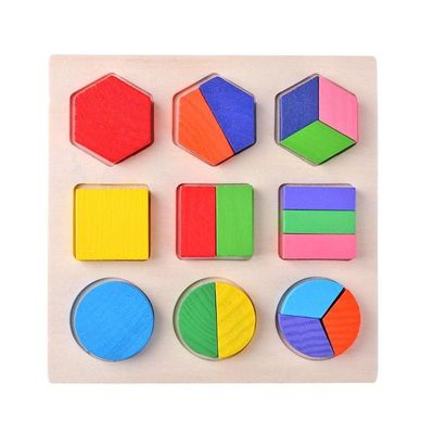 Sıralama Ahşap Montessori Bebek Oyuncakları Geometrik Ahşap Bloklar 15cm Okul Öncesi