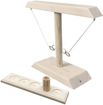 El yapımı 8.5cm Ahşap Bebek Evi Oyuncakları Renkli Halkalar Atma Kancaları