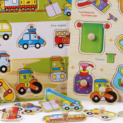 Unisex 15cm Ahşap Hayvan Yapboz Bulmacalar Ahşap Eğitici Oyuncaklar