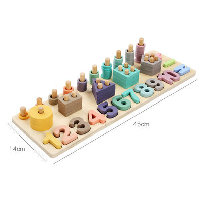 Geometrik 14cm Ahşap Matematik Oyuncak Montessori Matematik Blokları Okul Öncesi Öğretim