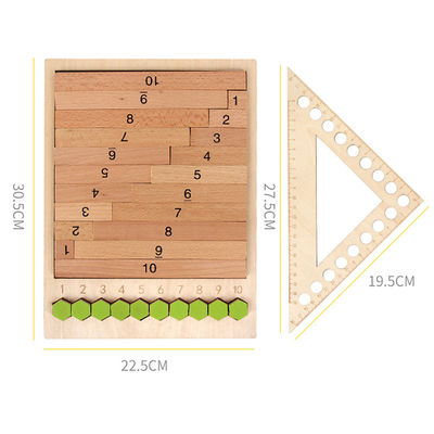 Geometrik 30.5cm Ahşap Sayma Tahtası Numarası Yapboz Tahtası