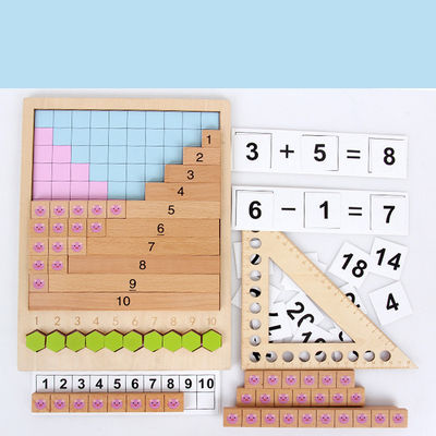 Geometrik 30.5cm Ahşap Sayma Tahtası Numarası Yapboz Tahtası