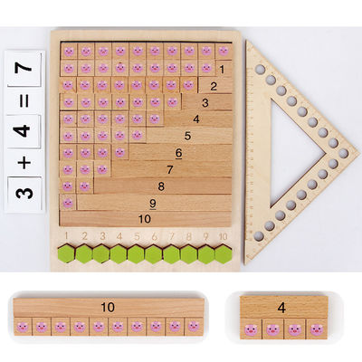 Geometrik 30.5cm Ahşap Sayma Tahtası Numarası Yapboz Tahtası