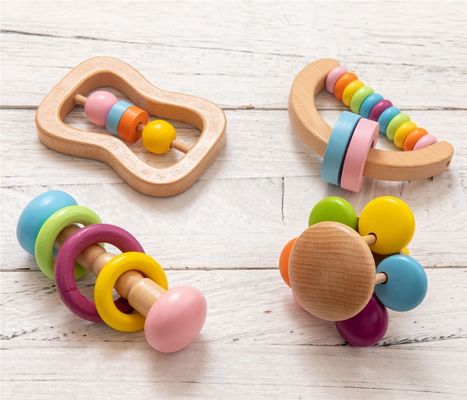 Çıngırak Yatıştırıcı 11.6 cm Ahşap Diş Çıkarma Oyuncak Ahşap Çıngırak Diş Kaşıyıcı Gıda Sınıfı