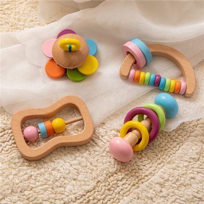 Çıngırak Yatıştırıcı 11.6 cm Ahşap Diş Çıkarma Oyuncak Ahşap Çıngırak Diş Kaşıyıcı Gıda Sınıfı