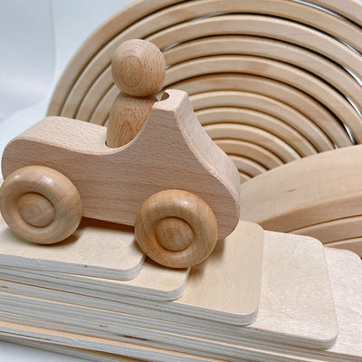 Gökkuşağı 35.5cm Renkli Ahşap Yapı Taşları Büyük Bebek