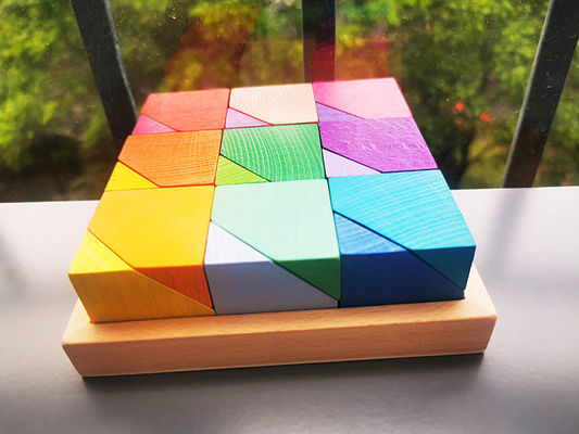 2300g 4cm Gökkuşağı Ahşap Çiçek Bulmaca Ahşap Taş İstifleme Oyunu