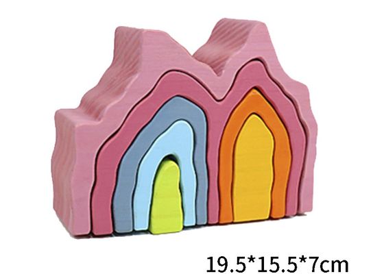DIY Montajlı 11.5cm Ahşap Bloklar Oyuncaklar Montessori Blok Seti Yığılmış Denge