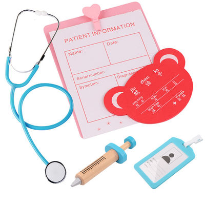 OEM Taşınabilir Çocuk Simülasyonu Ahşap Oyuncak Doktor Seti