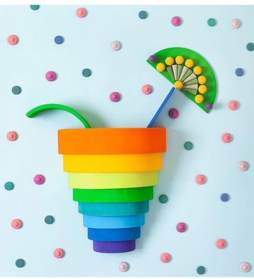 6 adet Gökkuşağı İstifleyici Montessori Eğitici Ahşap Oyuncaklar