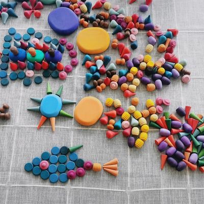 6 adet Gökkuşağı İstifleyici Montessori Eğitici Ahşap Oyuncaklar