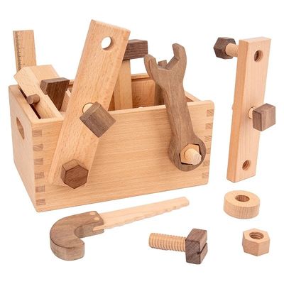Erkek Çocuklar İçin Ahşap Montessori Çok Fonksiyonlu Tamir Aleti Seti