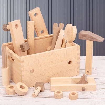 Erkek Çocuklar İçin Ahşap Montessori Çok Fonksiyonlu Tamir Aleti Seti