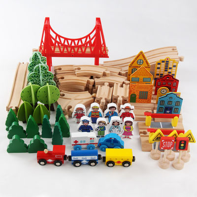 Mini Ahşap 88pcs City Road Builder Ahşap Tahta Oyunu
