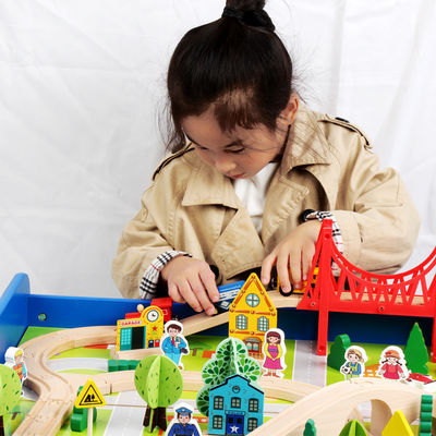 Mini Ahşap 88pcs City Road Builder Ahşap Tahta Oyunu