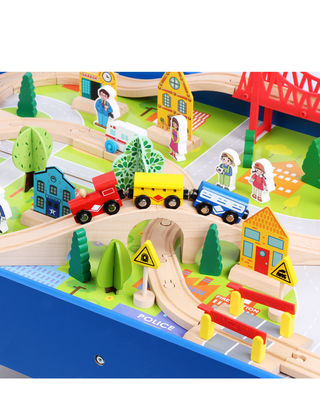 Mini Ahşap 88pcs City Road Builder Ahşap Tahta Oyunu