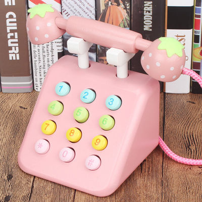 Bilişsel Gelişim İçin Geometrik Şekilli Ahşap Sabit Telefon