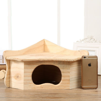 Hamster için OEM bej Renkli Ahşap Küçük Ev