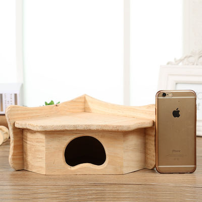 Hamster için OEM bej Renkli Ahşap Küçük Ev