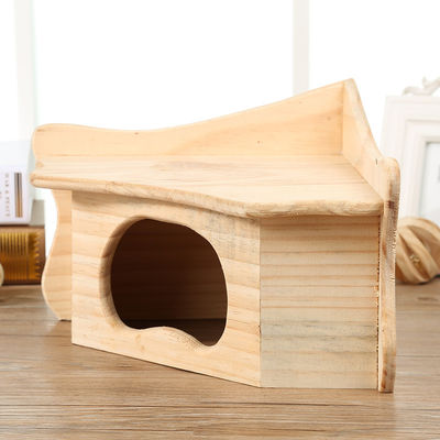 Hamster için OEM bej Renkli Ahşap Küçük Ev