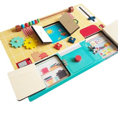 Çocuklarda Bilişsel Gelişim Ahşap Montessori Etkinlik Panosu