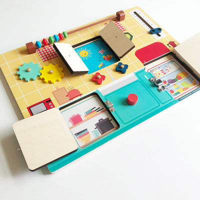 Çocuklarda Bilişsel Gelişim Ahşap Montessori Etkinlik Panosu