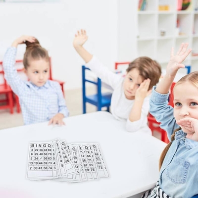 40 Bingo Numara Kartları DIY ile Vintage Ahşap Satranç Bingo Oyunu